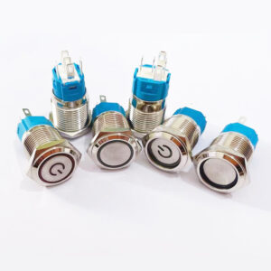 Фиксиран метален бутон - 12mm/12V Momentary self-reset