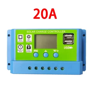 20A PWM соларно зарядно соларен контролер 12/24 с две USB