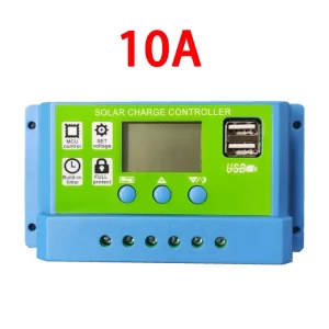 10A PWM соларно зарядно соларен контролер 12/24 с две USB