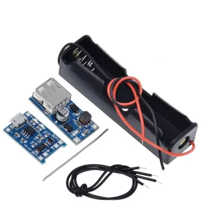 5V 1A 18650 TP4056 зарядно устройство за литиева батерия+1X18650 кутия за батерия +5V 600MA платка за усилване на мощността