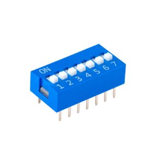 Микропревключвател DIP плъзгач, 7 секции, 0.05A/12VDC, ON-OFF, THT