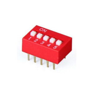 Микропревключвател DIP плъзгач, 5 секции, 0.05A/12VDC, ON-OFF, THT