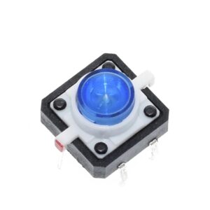 Микробутон TACT, 12x12x7.3mm, 2 позиции, 0.05A/12VDC, OFF-(ON), THT - Син