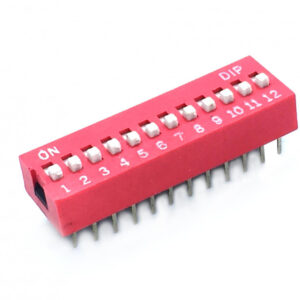 Микропревключвател DIP плъзгач, 12 секции, 0.05A/12VDC, ON-OFF, THT