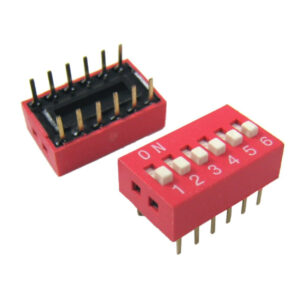 Микропревключвател DIP плъзгач, 6 секции, 0.05A/12VDC, ON-OFF, THT