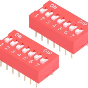Микропревключвател DIP плъзгач, 7 секции, 0.05A/12VDC, ON-OFF, THT