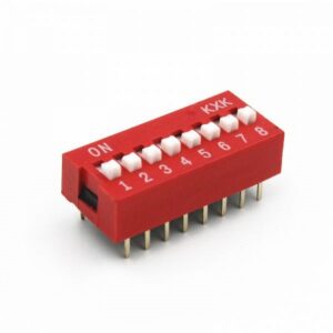 Микропревключвател DIP плъзгач, 8 секции, 0.05A/12VDC, ON-OFF, THT