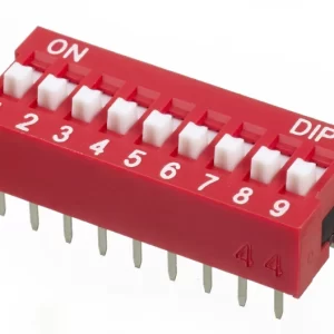 Микропревключвател DIP плъзгач, 9 секции, 0.05A/12VDC, ON-OFF, THT