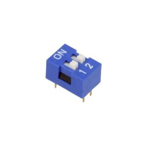 Микропревключвател DIP плъзгач, 2 секции, 0.05A/12VDC, ON-OFF, THT