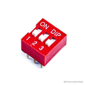 Микропревключвател DIP плъзгач, 3 секции, 0.05A/12VDC, ON-OFF, THT
