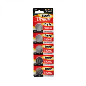 Плоска батерия CR2032, 3VDC, 220mAh, литиева, toply