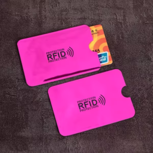 RFID защитен калъф за карти – алуминиев, анти-сканиращ, цветен